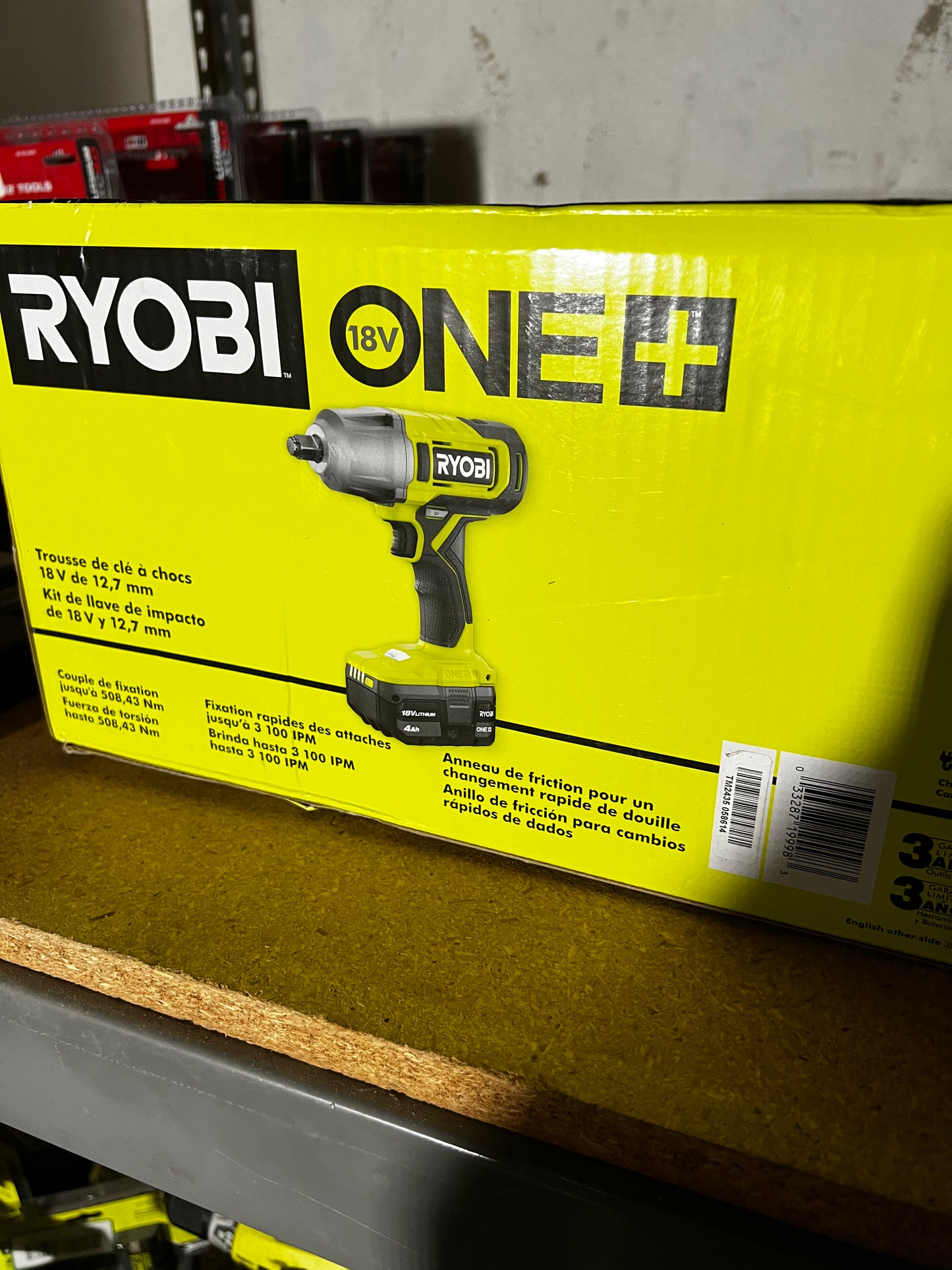Llave de Impacto de 1/2 Ryobi 18V 375 Torque