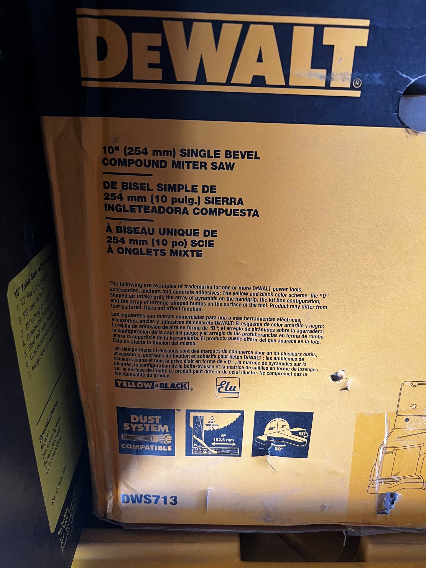 Sierra de Inglete de 10" Dewalt