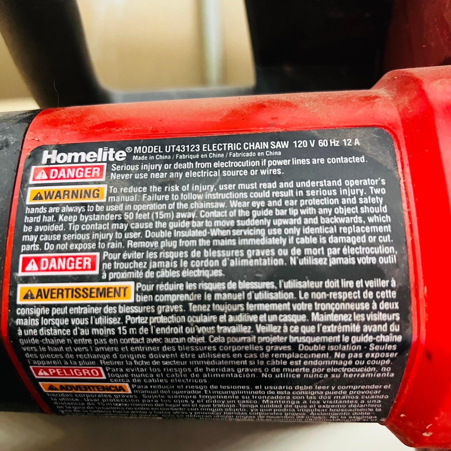 MotoSierra Electrica Homelite