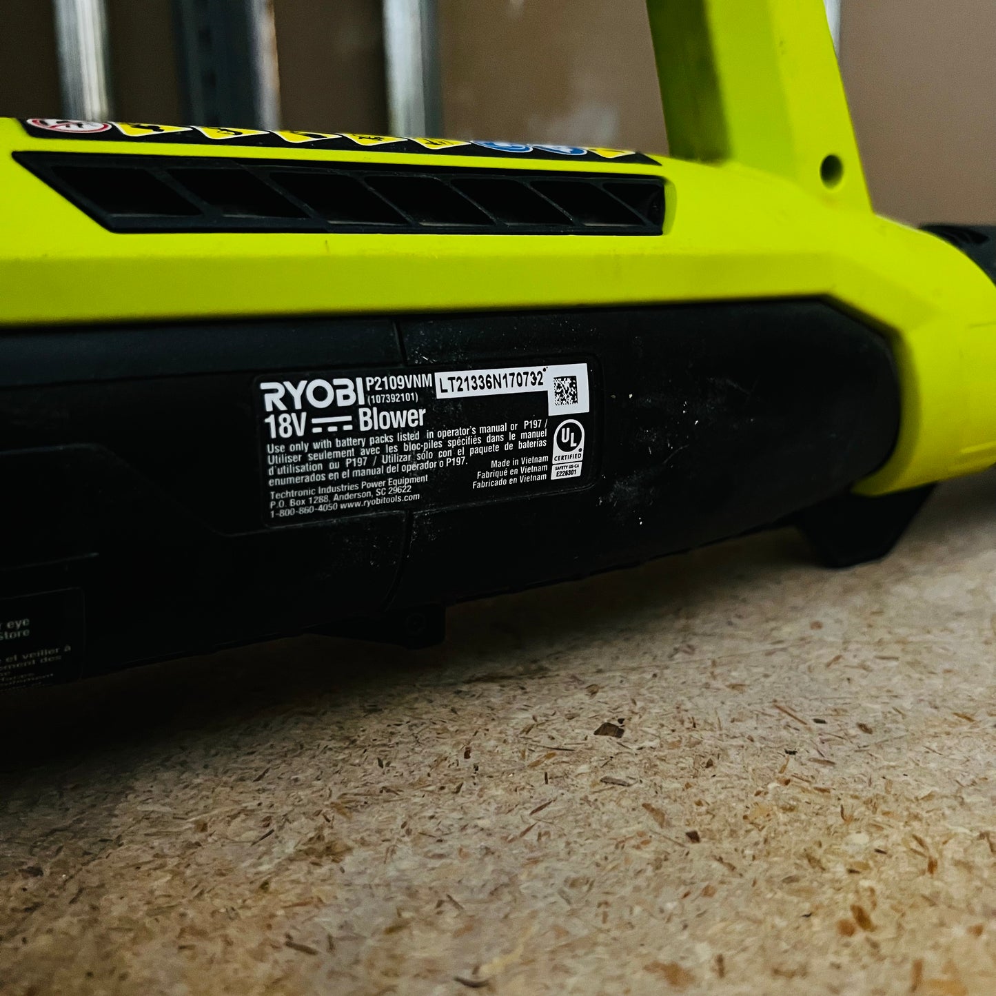 Sopladora Ryobi 18V